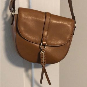 Brown leather cross body bag